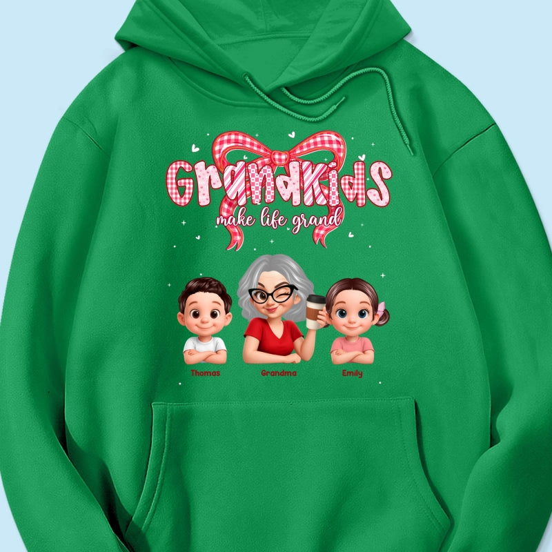 Valentine's Day Grandma Grandkids Make Life Grand - Personalized Shirt - Valentine's Day Gift For Grandma