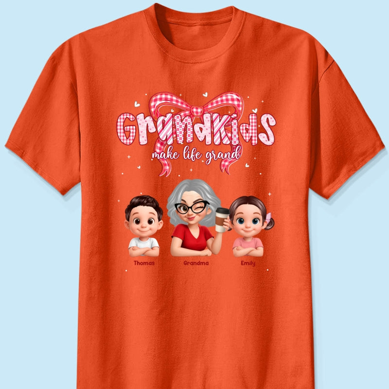 Valentine's Day Grandma Grandkids Make Life Grand - Personalized Shirt - Valentine's Day Gift For Grandma