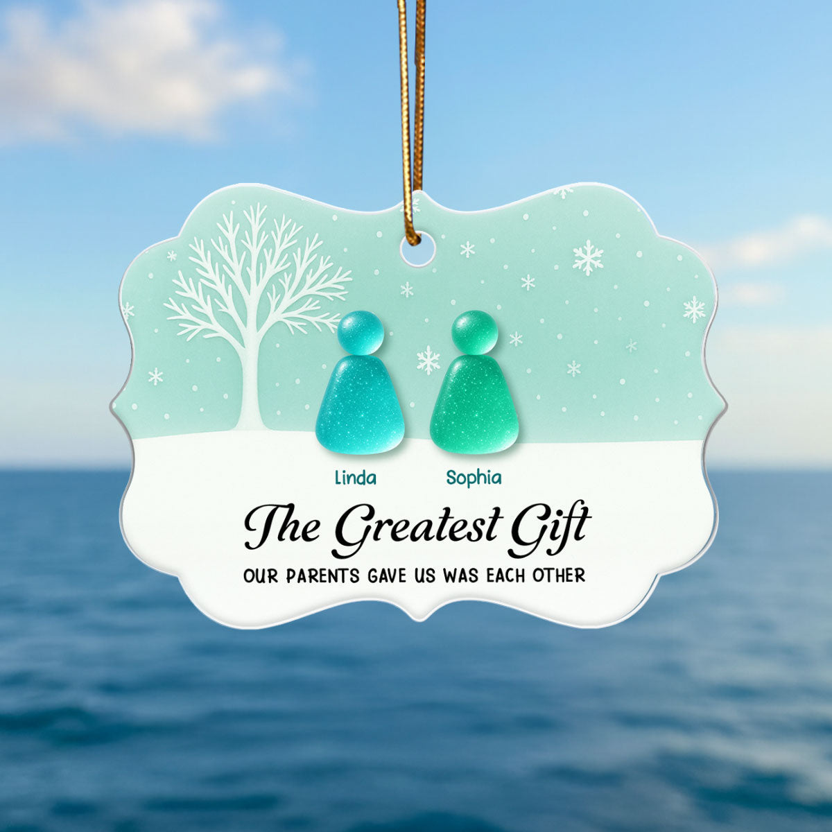 The Greatest Gift Was Brothers Sisters - Personalized Acrylic Ornament - Christmas Gift for Siblings