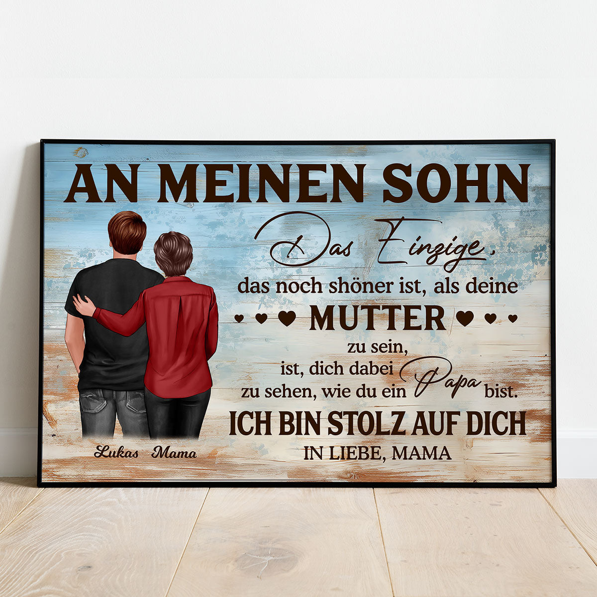 An meinen Sohn - Alles Gute zum Vatertag - Personalisiertes Poster - Vatertagsgeschenk für den Sohn