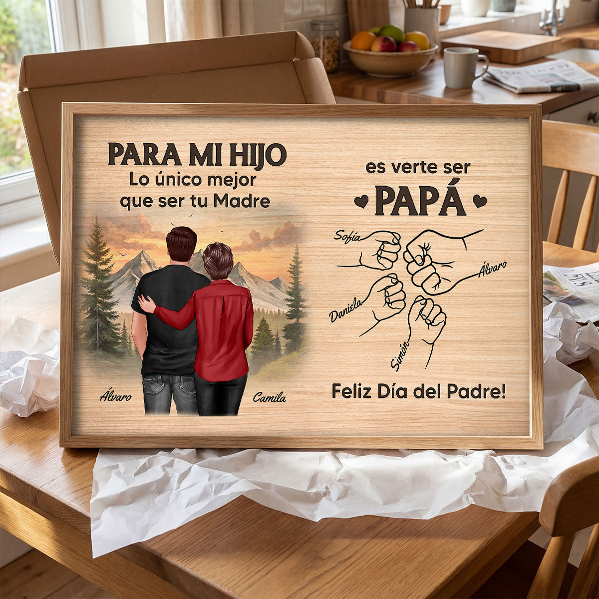 Día del Padre De Mamá A Hijo Viéndote Ser Papá - Personalized Poster - Father's Day Gift For Son