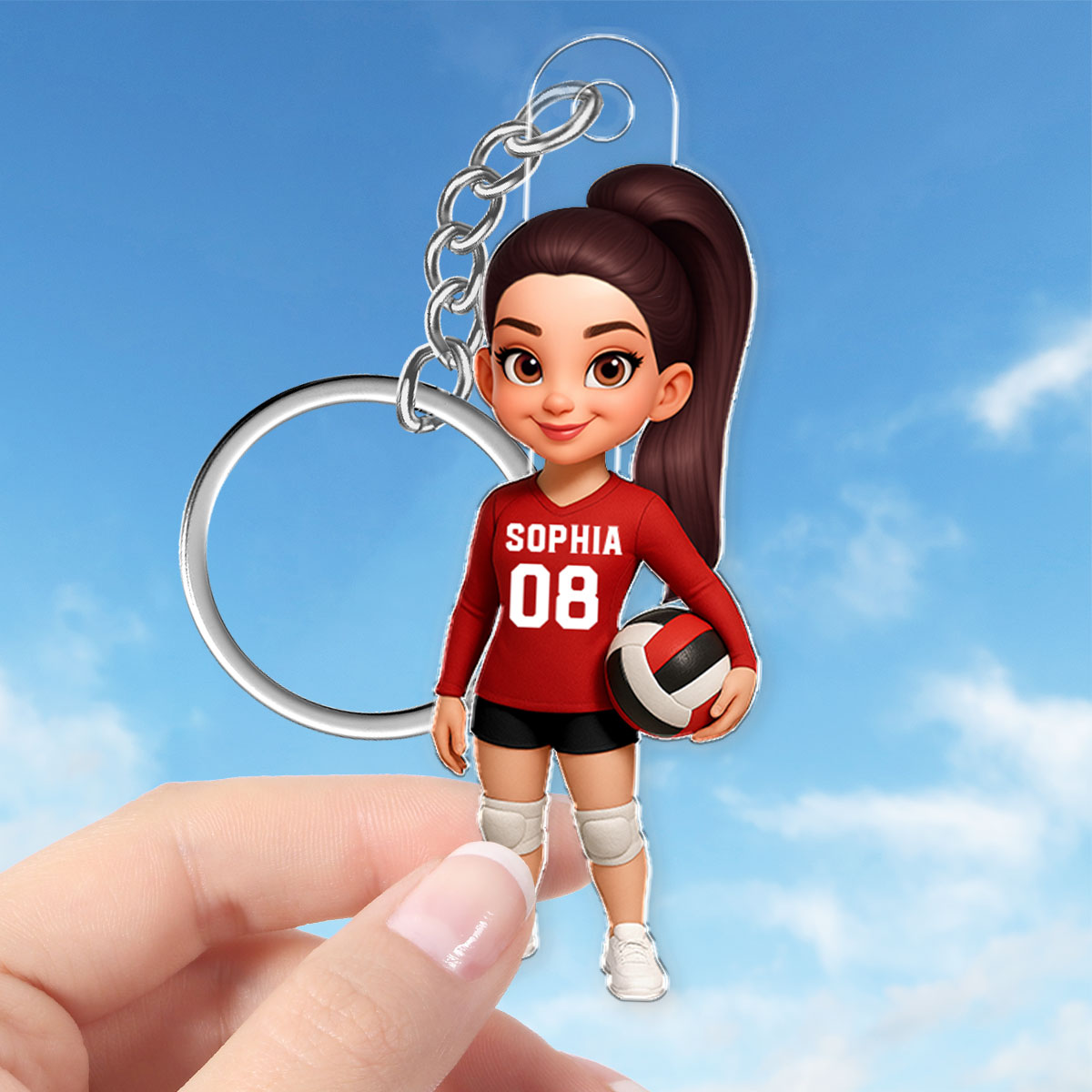 3D Effect Proud Volleyball Player - Personalized Acrylic Keychain - Gift For Volleyball Players, Volleyball Lovers