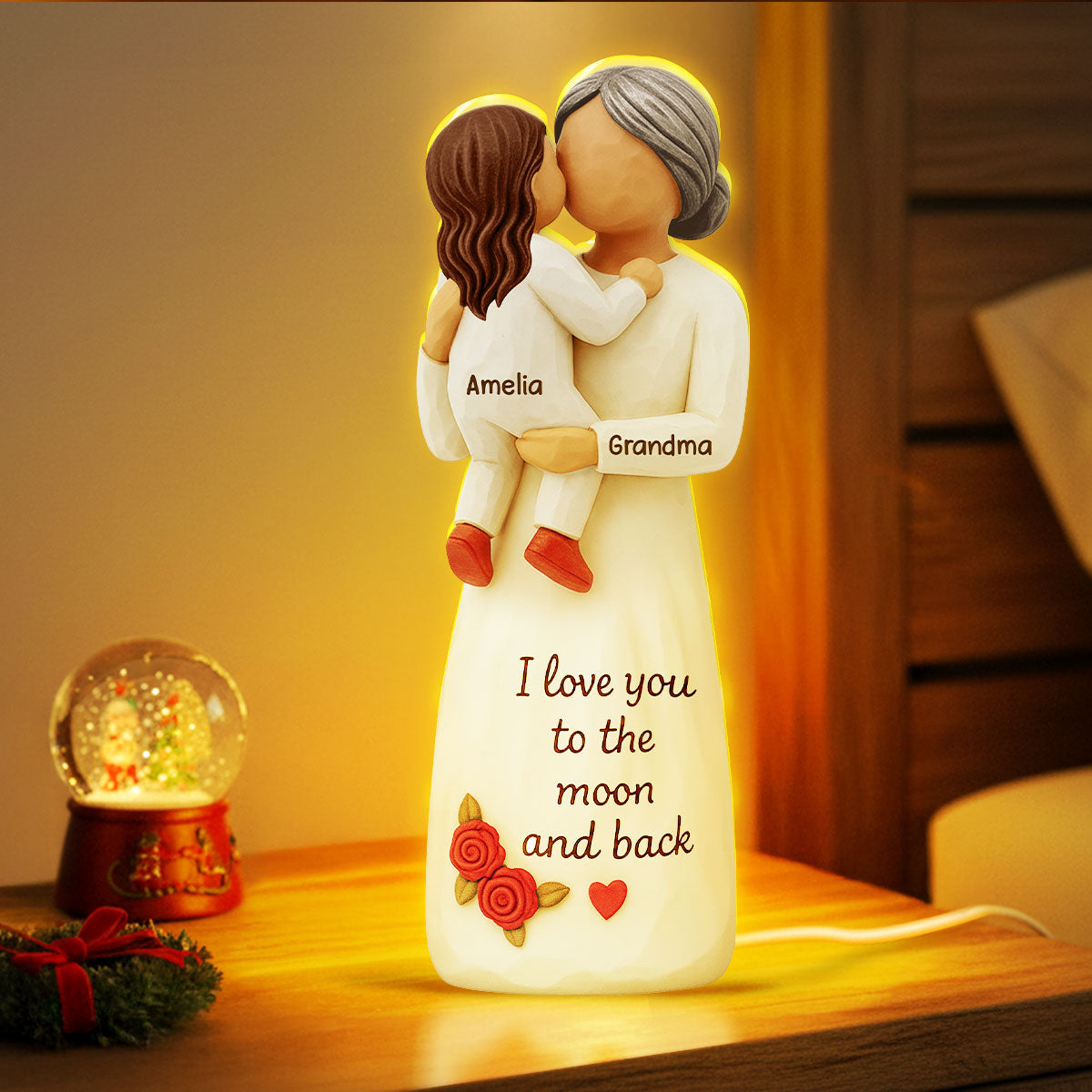Grandma Hugging Grandkid 3D Effect - Personalized Light Box