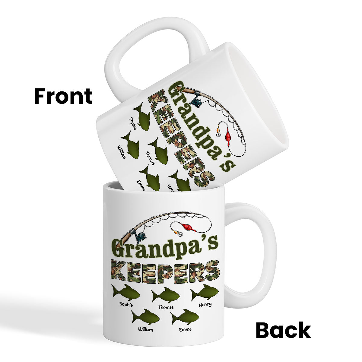 Fishing Grandpa's Keepers - Personalized Mug - Father's Day Gift For Grandpa, Dad