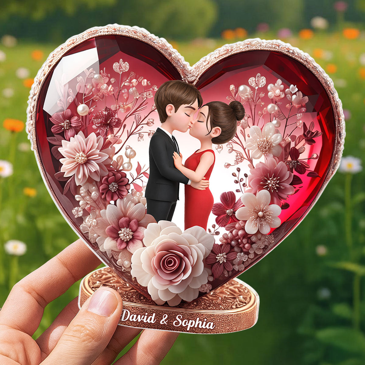 Eternal Love Heart - Personalized Acrylic Block Plaque - Anniversary, Valentine's Day Gift, Gift For Him, Gift For Her