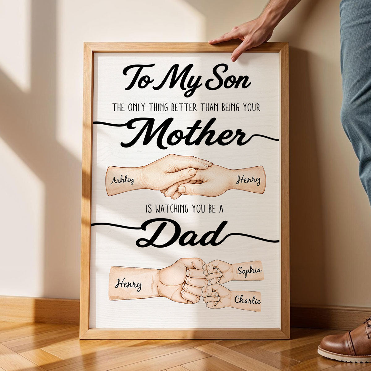 To My Son Watching You Be A Dad From Mom - Personalized Poster - Father's Day Gift For Son