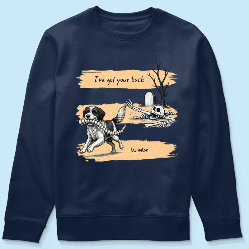 Well Shit Dog Stealing Backbone From Custom Photo - Personalized Shirt - Funny Halloween Costume For Dog Lovers