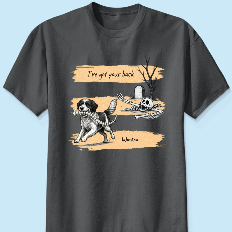 Well Shit Dog Stealing Backbone From Custom Photo - Personalized Shirt - Funny Halloween Costume For Dog Lovers