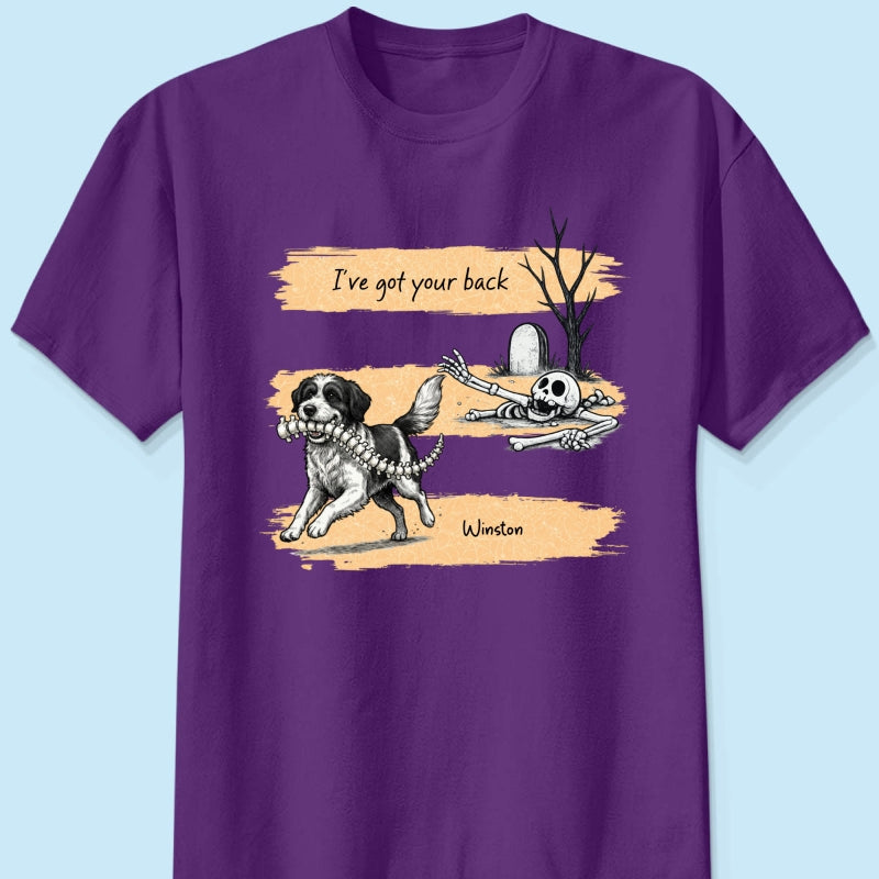 Well Shit Dog Stealing Backbone From Custom Photo - Personalized Shirt - Funny Halloween Costume For Dog Lovers
