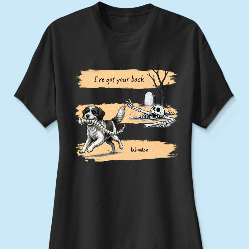 Well Shit Dog Stealing Backbone From Custom Photo - Personalized Shirt - Funny Halloween Costume For Dog Lovers