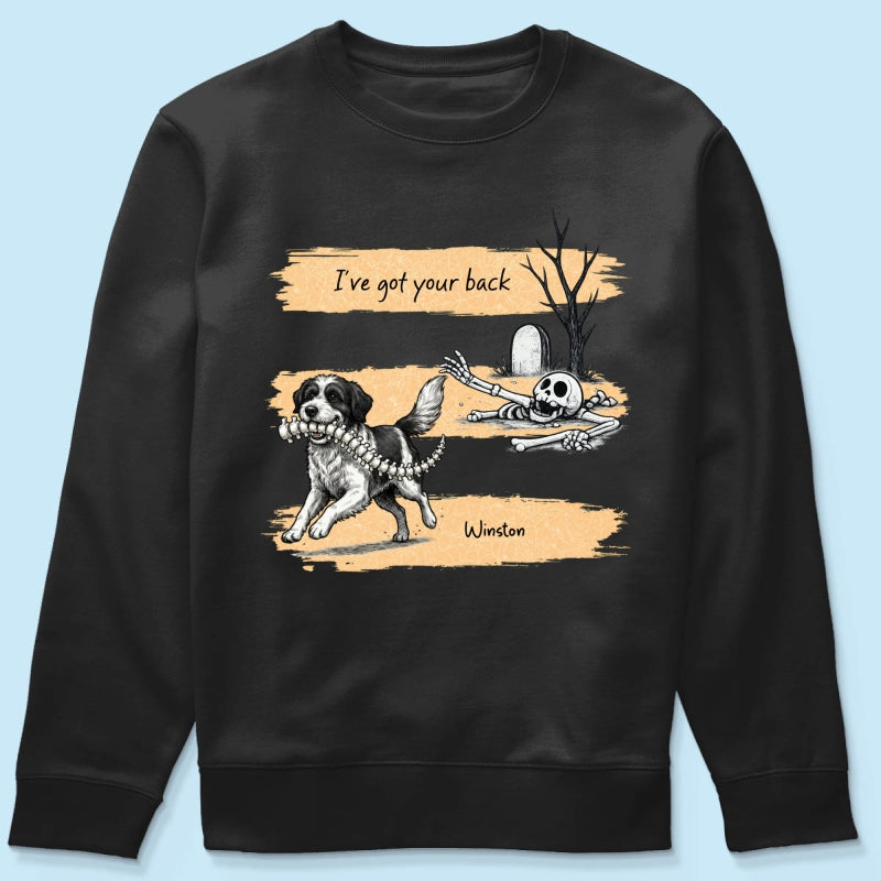 Well Shit Dog Stealing Backbone From Custom Photo - Personalized Shirt - Funny Halloween Costume For Dog Lovers