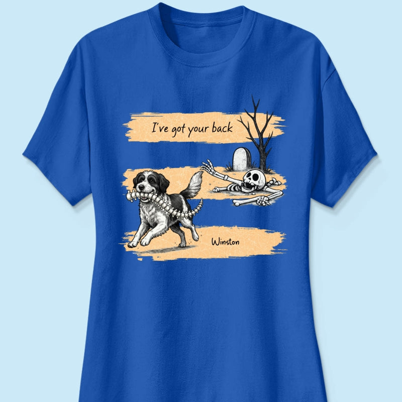 Well Shit Dog Stealing Backbone From Custom Photo - Personalized Shirt - Funny Halloween Costume For Dog Lovers