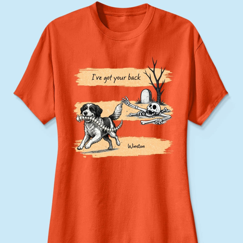 Well Shit Dog Stealing Backbone From Custom Photo - Personalized Shirt - Funny Halloween Costume For Dog Lovers