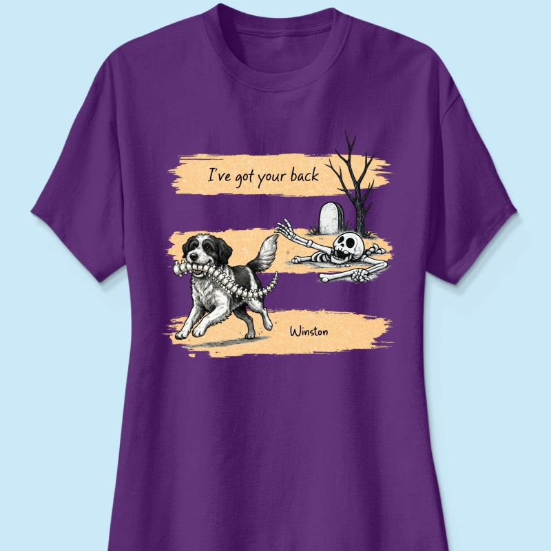Well Shit Dog Stealing Backbone From Custom Photo - Personalized Shirt - Funny Halloween Costume For Dog Lovers