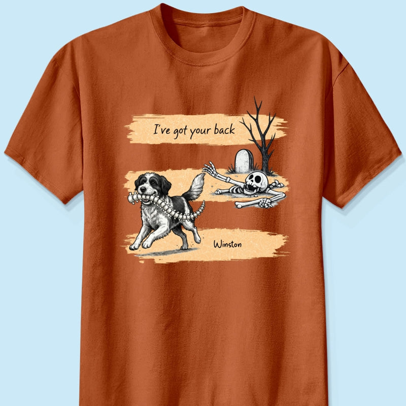 Well Shit Dog Stealing Backbone From Custom Photo - Personalized Shirt - Funny Halloween Costume For Dog Lovers