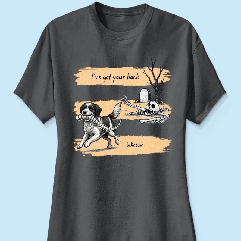 Well Shit Dog Stealing Backbone From Custom Photo - Personalized Shirt - Funny Halloween Costume For Dog Lovers