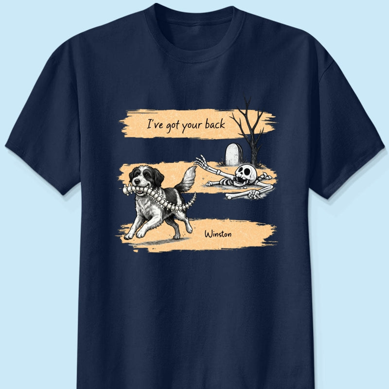 Well Shit Dog Stealing Backbone From Custom Photo - Personalized Shirt - Funny Halloween Costume For Dog Lovers