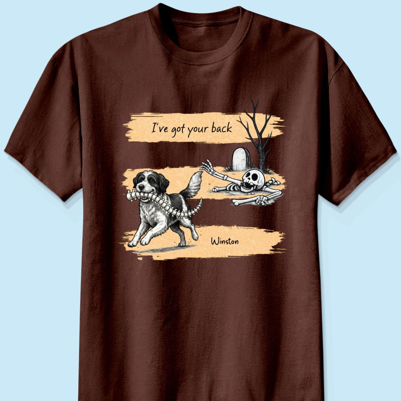 Well Shit Dog Stealing Backbone From Custom Photo - Personalized Shirt - Funny Halloween Costume For Dog Lovers