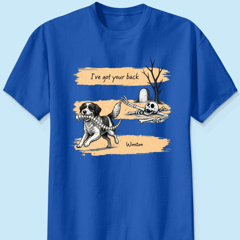 Well Shit Dog Stealing Backbone From Custom Photo - Personalized Shirt - Funny Halloween Costume For Dog Lovers