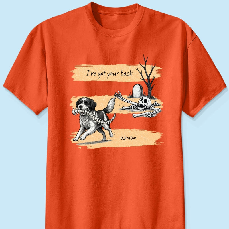 Well Shit Dog Stealing Backbone From Custom Photo - Personalized Shirt - Funny Halloween Costume For Dog Lovers