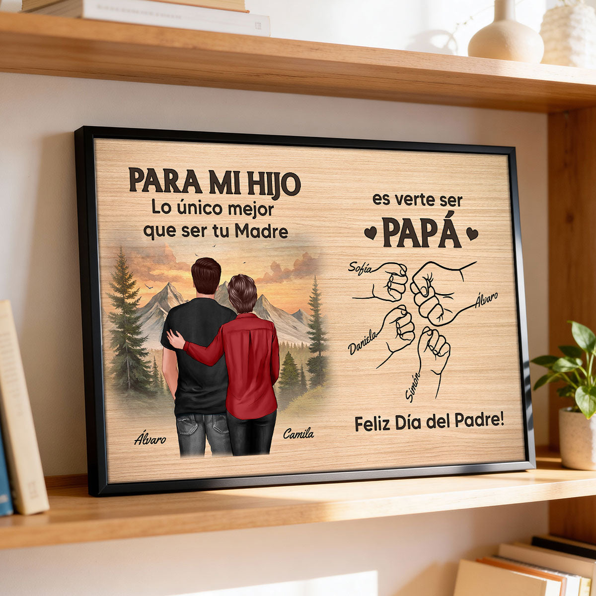 Día del Padre De Mamá A Hijo Viéndote Ser Papá - Personalized Poster - Father's Day Gift For Son