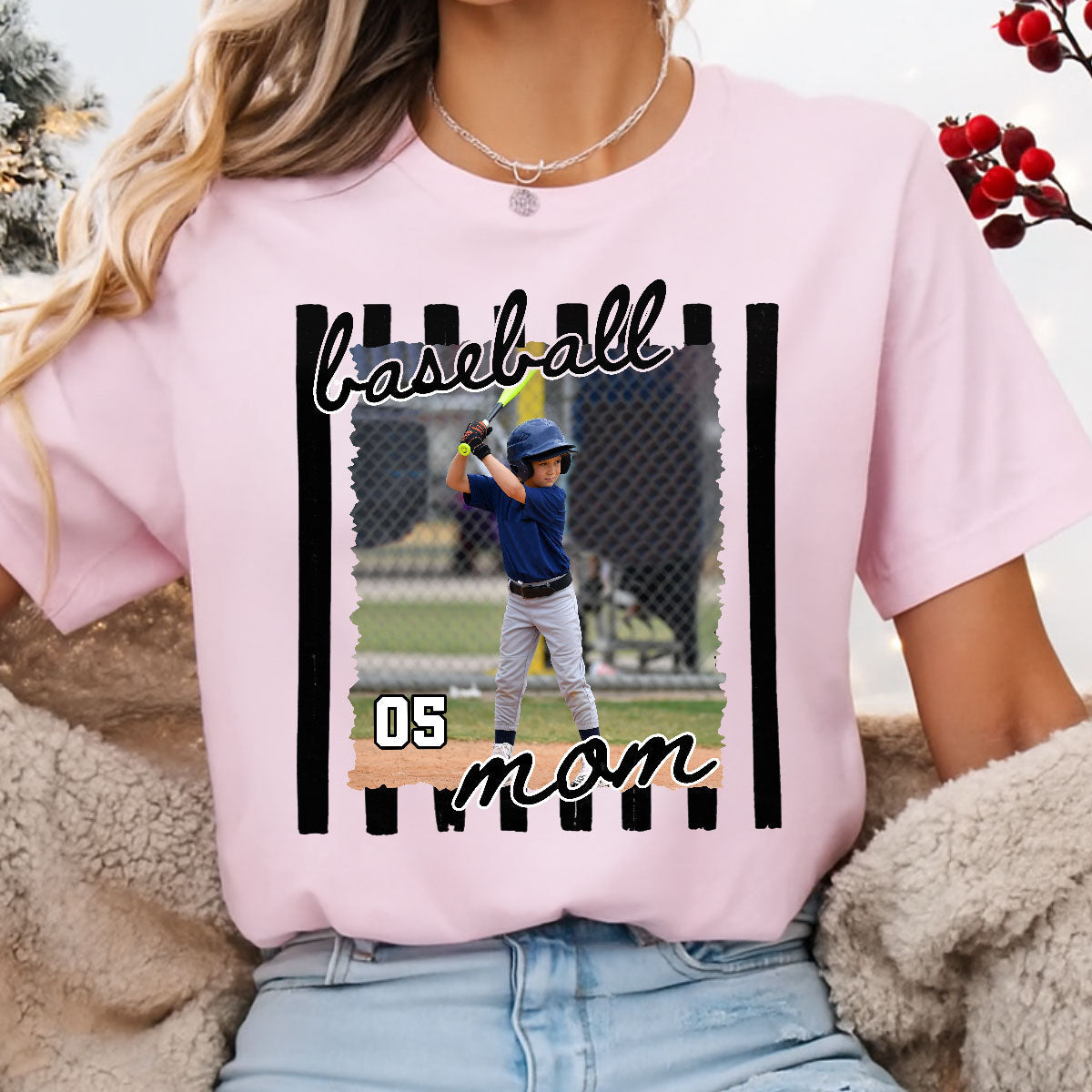 Baseball Mom Photo - Personalized Shirt - Mother's Day Gift for Mom, Wife