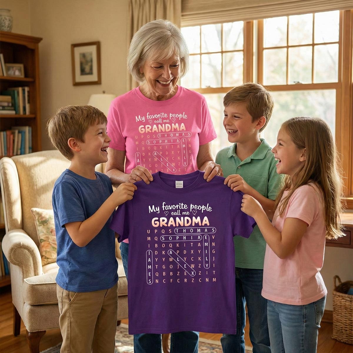 Favorite People Call Me Grandma Word Search Puzzle - Personalized Shirt - Mother's Day Gift For Grandma
