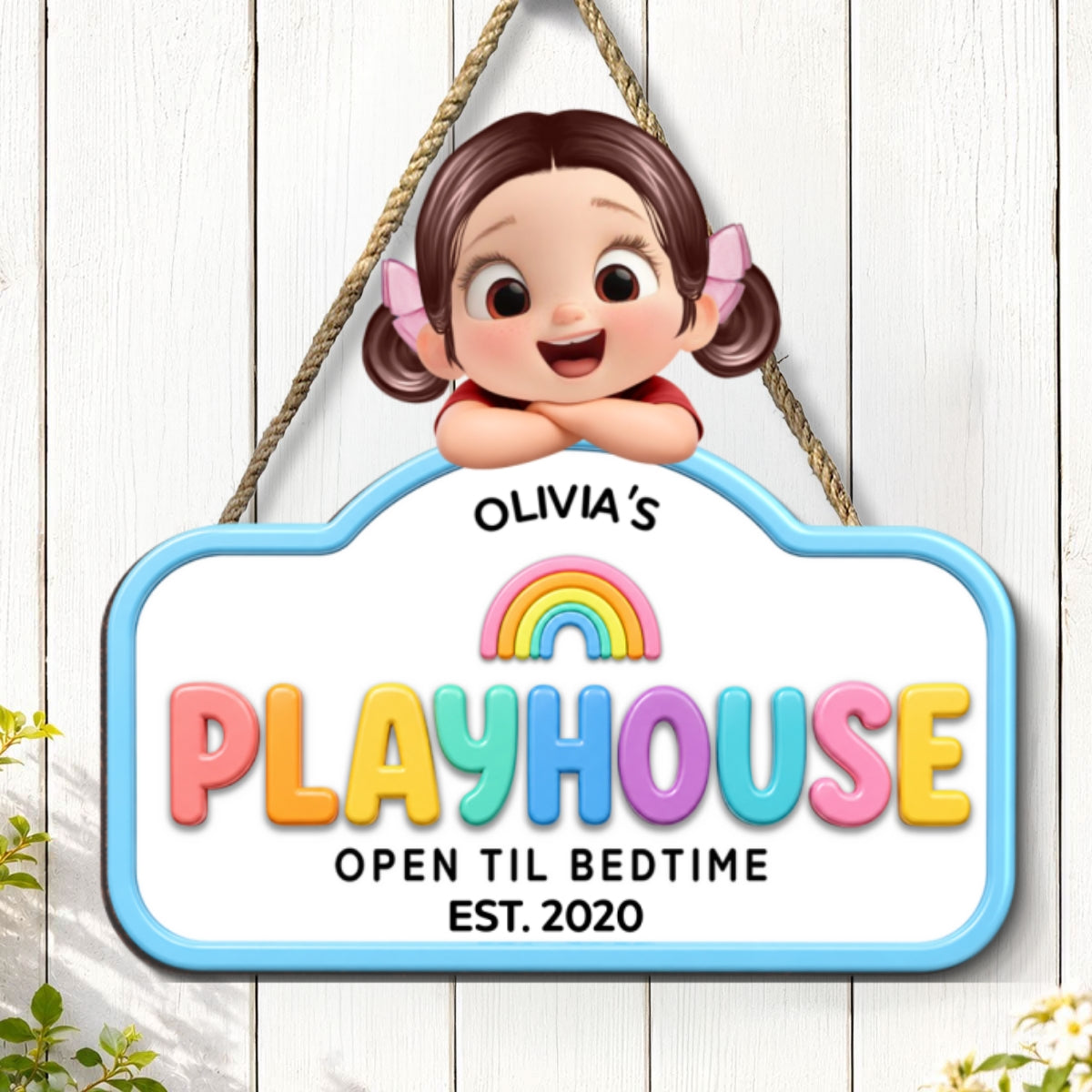 Custom Children's Outdoor Playhouse Sign - Personalized Wood Sign - Outdoor Play Summer Decor