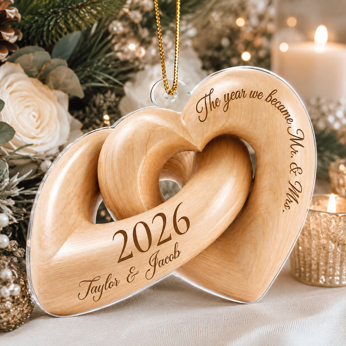 The Year We Became Mr. & Mrs. - Personalized Acrylic Ornament - Heartfelt Keepsake Gift for Her, for Him