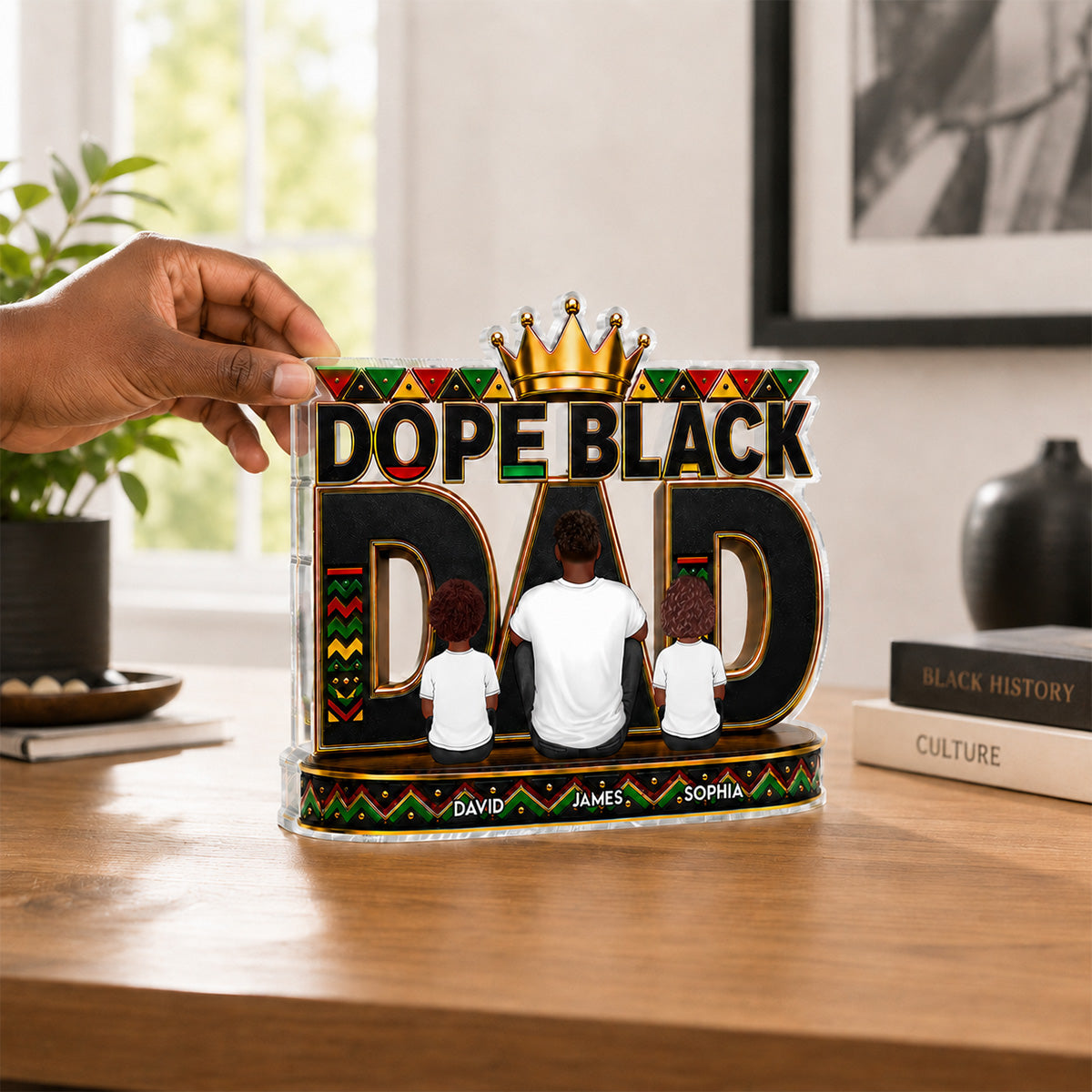 Dope Black Dad 2D Flat - Personalized Acrylic Block