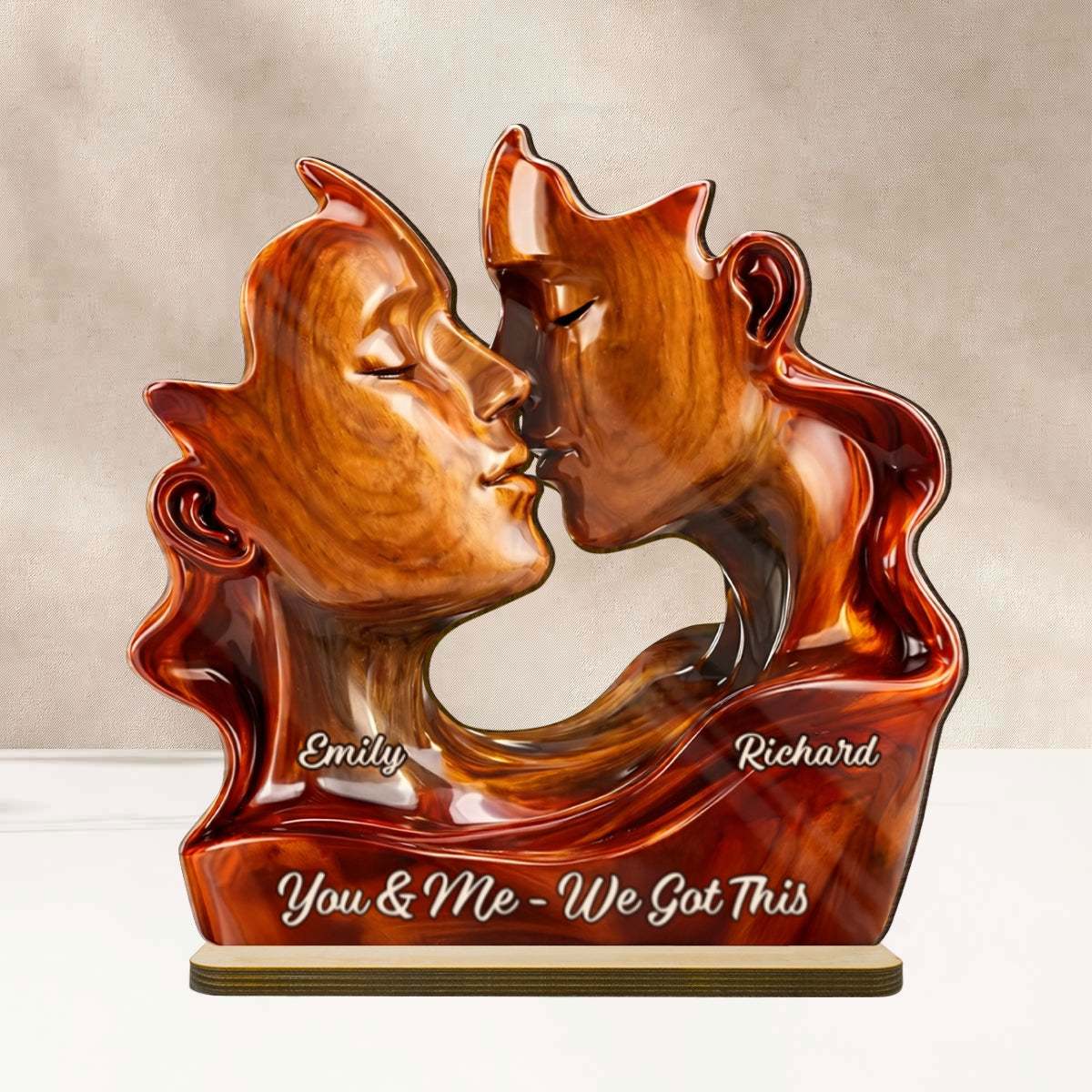 Two Hearts On Direction - Personalized 2-Layered Wooden Plaque - Anniversary, Valentine's Day Gift, Gift For Him, Gift For Her