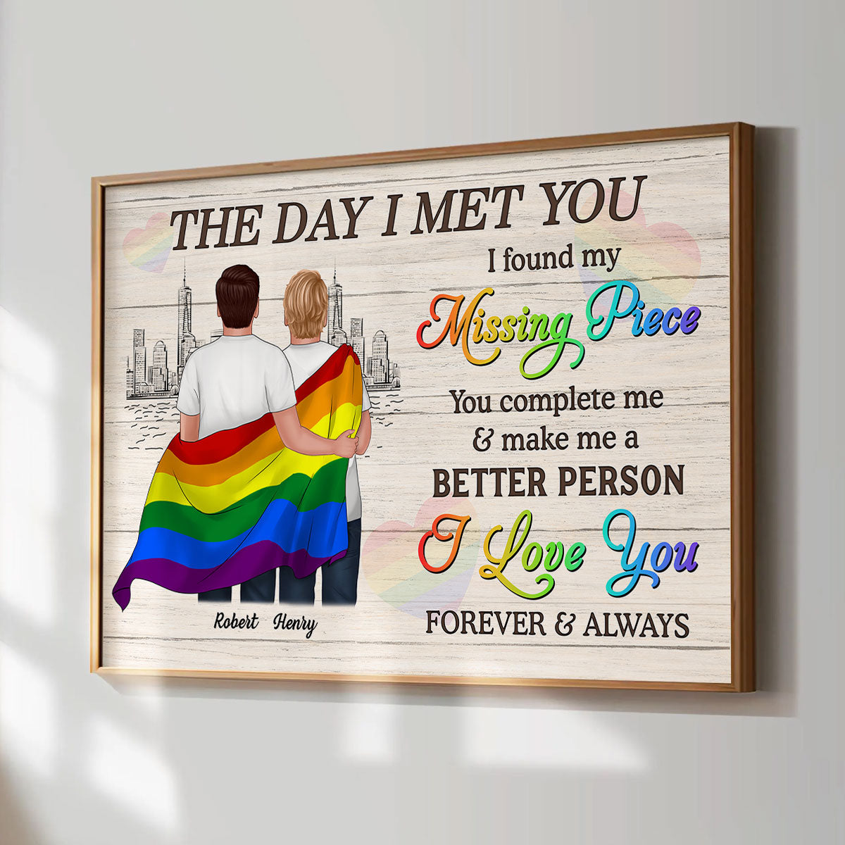 Pride Month LGBTQ+ Couple The Day I Met You Personalized Poster, Gift For Couple