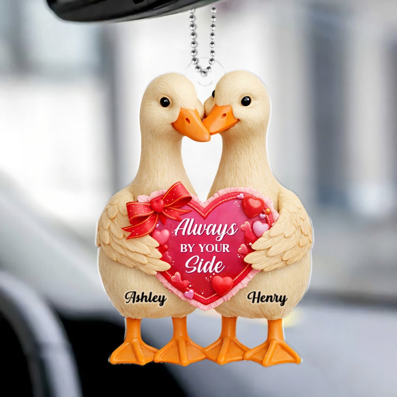 Two Hearts One Love - Personalized Car Hanger - Valentine's Gift For Him, For Her, For Couple