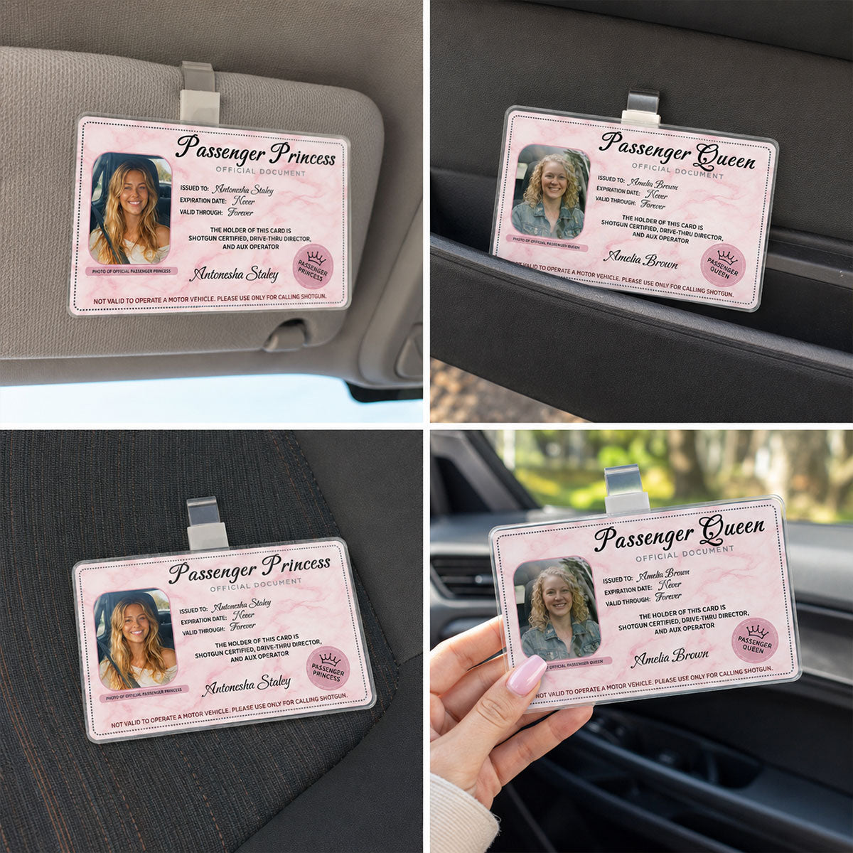Passenger Princess Custom Photo - Personalized Car Visor - Car Accessories Owner Gift for Couple, Boyfriend, Girlfriend, Husband, Wife