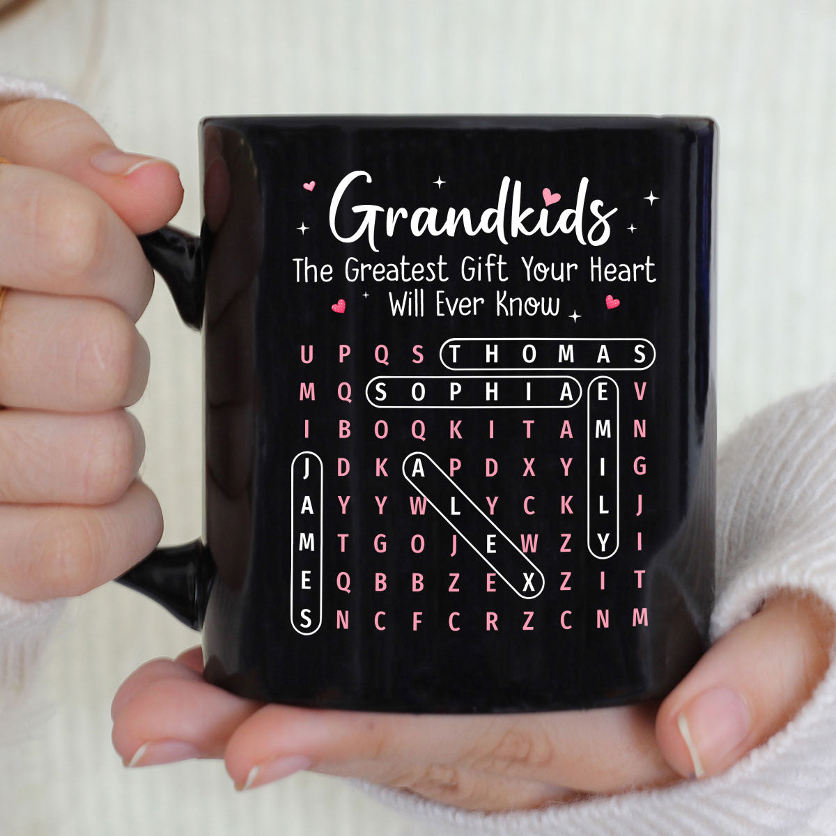 The Greatest Gift You Ever Know Word Search Puzzle Art - Personalized Mug - Gift For Grandma