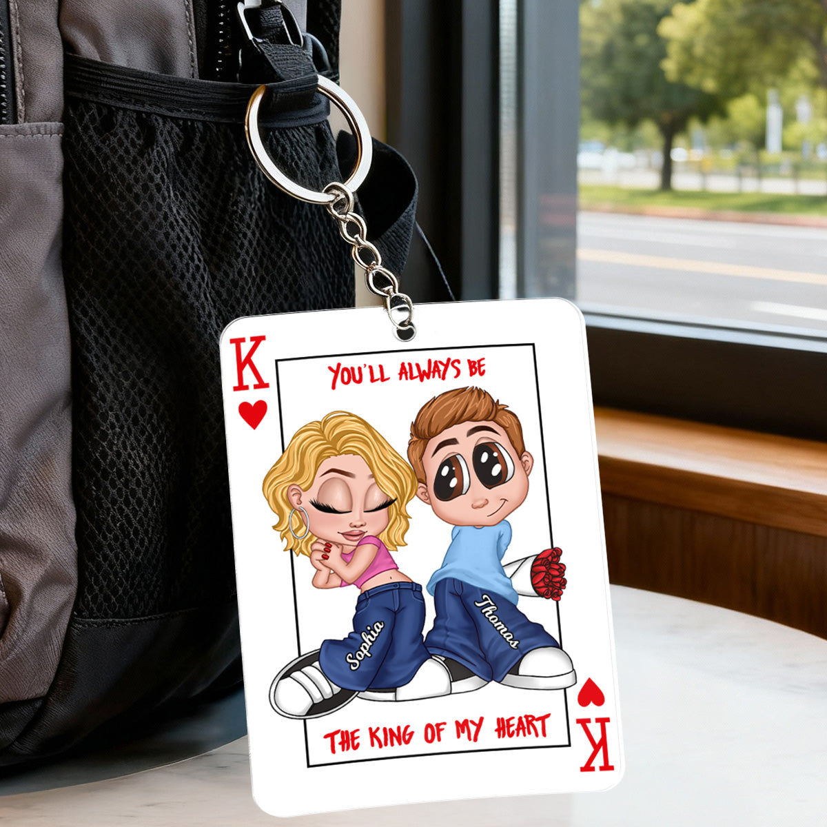 You're King/Queen Of My Heart Y2K Couple - Personalized Acrylic Keychain - Valentine's Day Gift, Anniversary Gift For Him, For Her