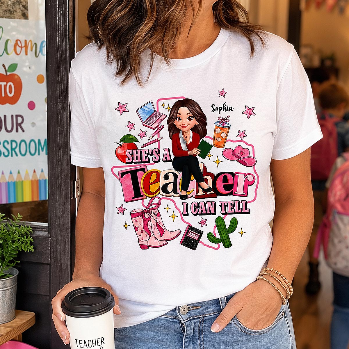 She Is A Teacher I Can Tell - Personalized Shirt - Western Teacher, Texas Teacher