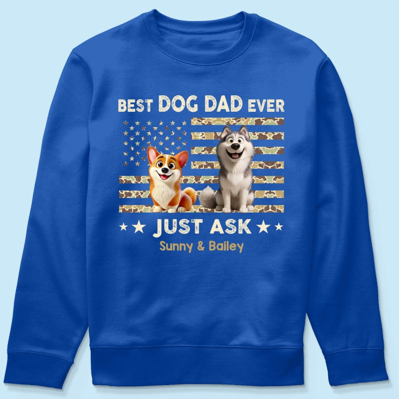 Best Dog Dad Ever Trendy Camouflage Pattern - Personalized Shirt - Father's Day Gift For Dog Dad, Dog Lovers