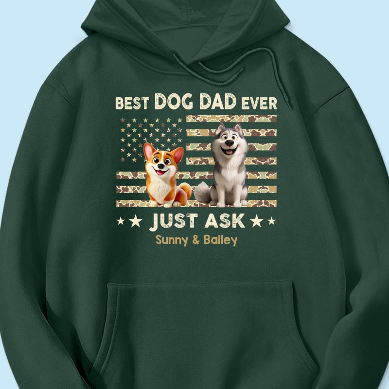 Best Dog Dad Ever Trendy Camouflage Pattern - Personalized Shirt - Father's Day Gift For Dog Dad, Dog Lovers