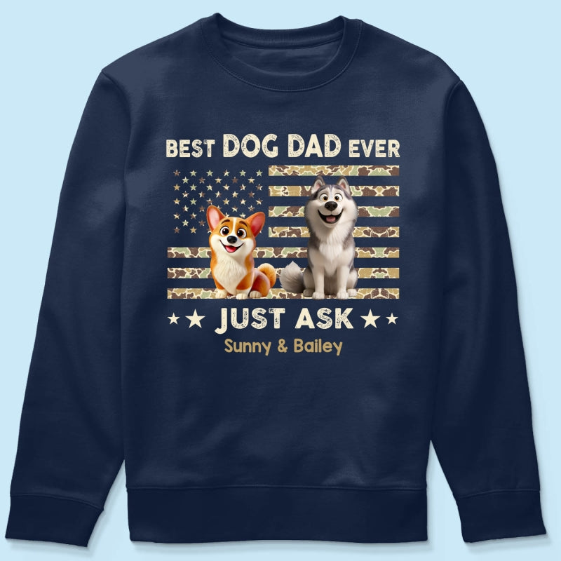 Best Dog Dad Ever Trendy Camouflage Pattern - Personalized Shirt - Father's Day Gift For Dog Dad, Dog Lovers
