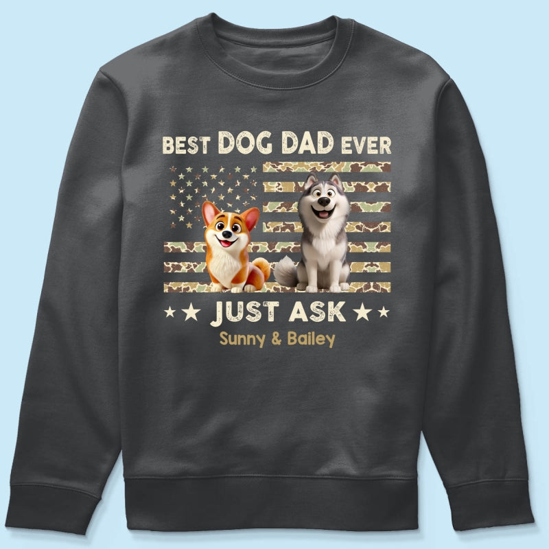 Best Dog Dad Ever Trendy Camouflage Pattern - Personalized Shirt - Father's Day Gift For Dog Dad, Dog Lovers