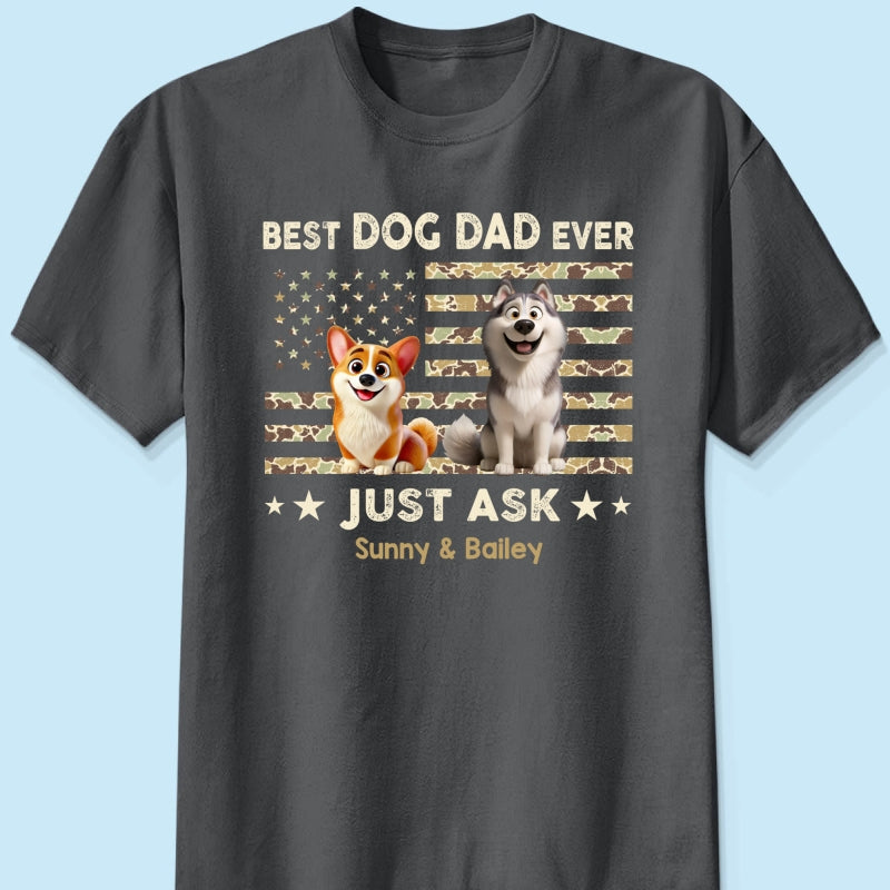 Best Dog Dad Ever Trendy Camouflage Pattern - Personalized Shirt - Father's Day Gift For Dog Dad, Dog Lovers