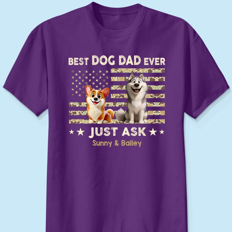 Best Dog Dad Ever Trendy Camouflage Pattern - Personalized Shirt - Father's Day Gift For Dog Dad, Dog Lovers