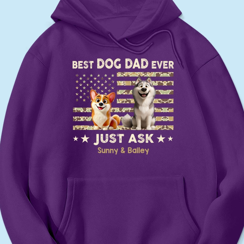 Best Dog Dad Ever Trendy Camouflage Pattern - Personalized Shirt - Father's Day Gift For Dog Dad, Dog Lovers