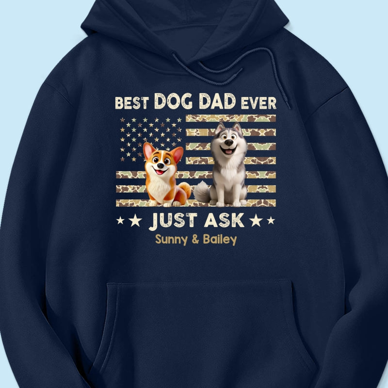 Best Dog Dad Ever Trendy Camouflage Pattern - Personalized Shirt - Father's Day Gift For Dog Dad, Dog Lovers