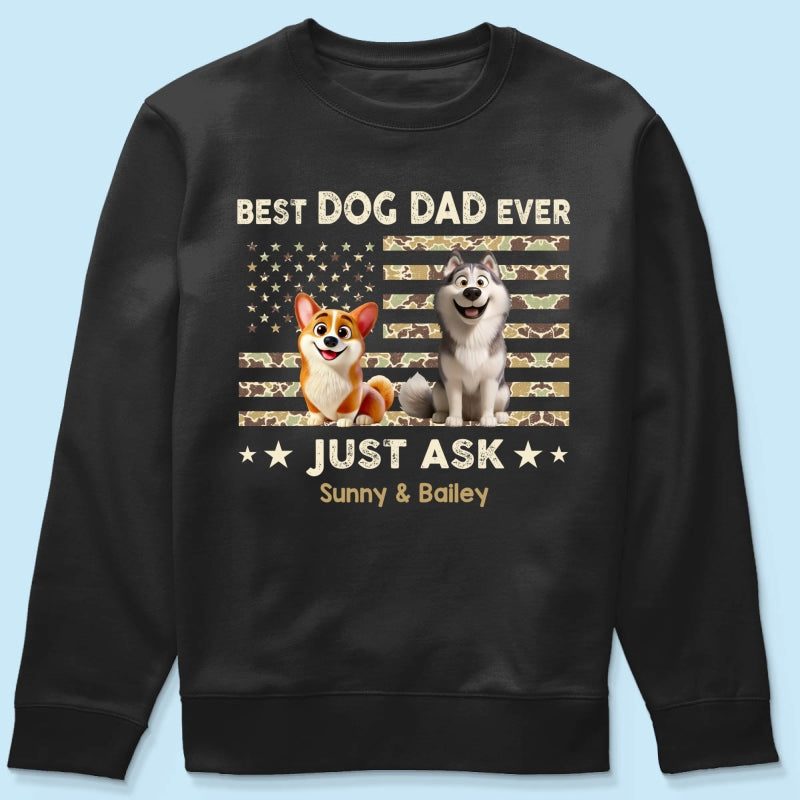 Best Dog Dad Ever Trendy Camouflage Pattern - Personalized Shirt - Father's Day Gift For Dog Dad, Dog Lovers