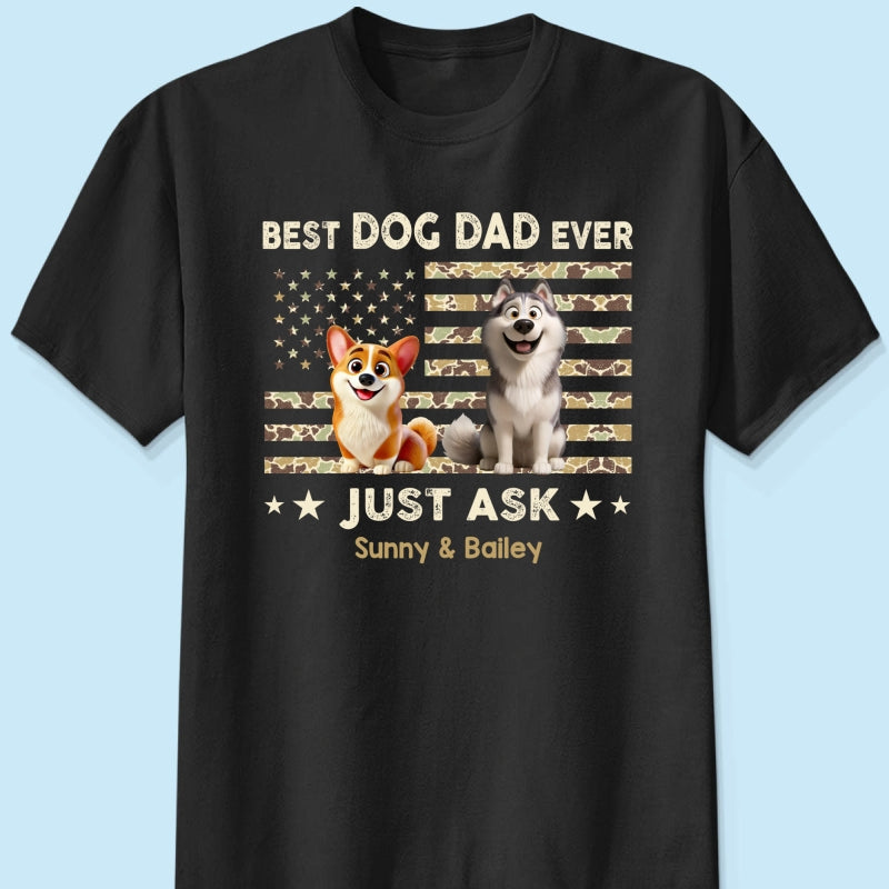 Best Dog Dad Ever Trendy Camouflage Pattern - Personalized Shirt - Father's Day Gift For Dog Dad, Dog Lovers