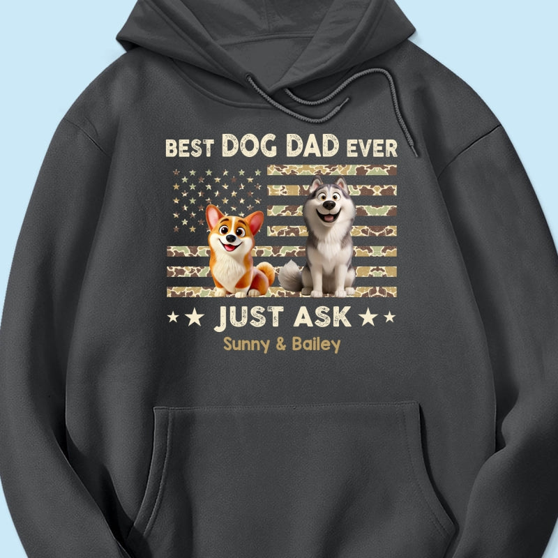 Best Dog Dad Ever Trendy Camouflage Pattern - Personalized Shirt - Father's Day Gift For Dog Dad, Dog Lovers