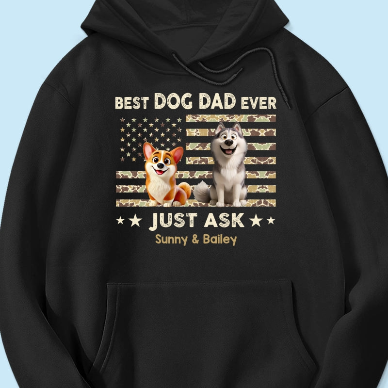 Best Dog Dad Ever Trendy Camouflage Pattern - Personalized Shirt - Father's Day Gift For Dog Dad, Dog Lovers