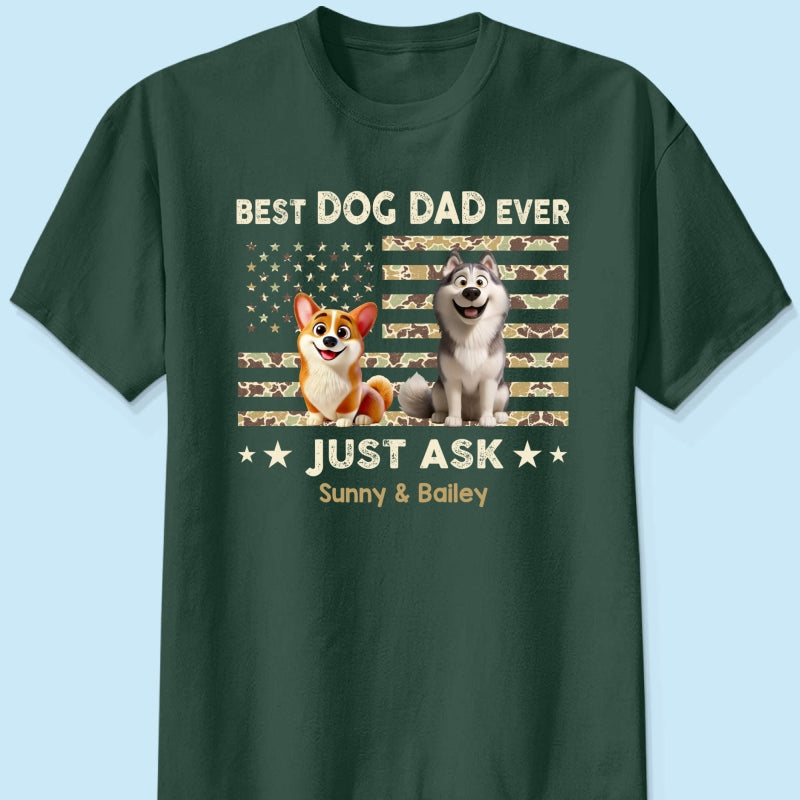 Best Dog Dad Ever Trendy Camouflage Pattern - Personalized Shirt - Father's Day Gift For Dog Dad, Dog Lovers